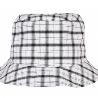 Bucket Hat „Checkered Classic“  - White Grey -