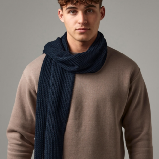 Waffelstrick-Schal in Navy