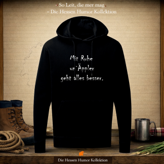 Hoodie „Mit Ruhe un` Äppler geht alles besser"
