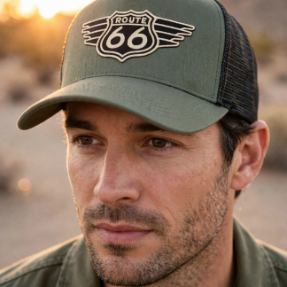 ROUTE 66 WING - Trucker Cap Olive / Black