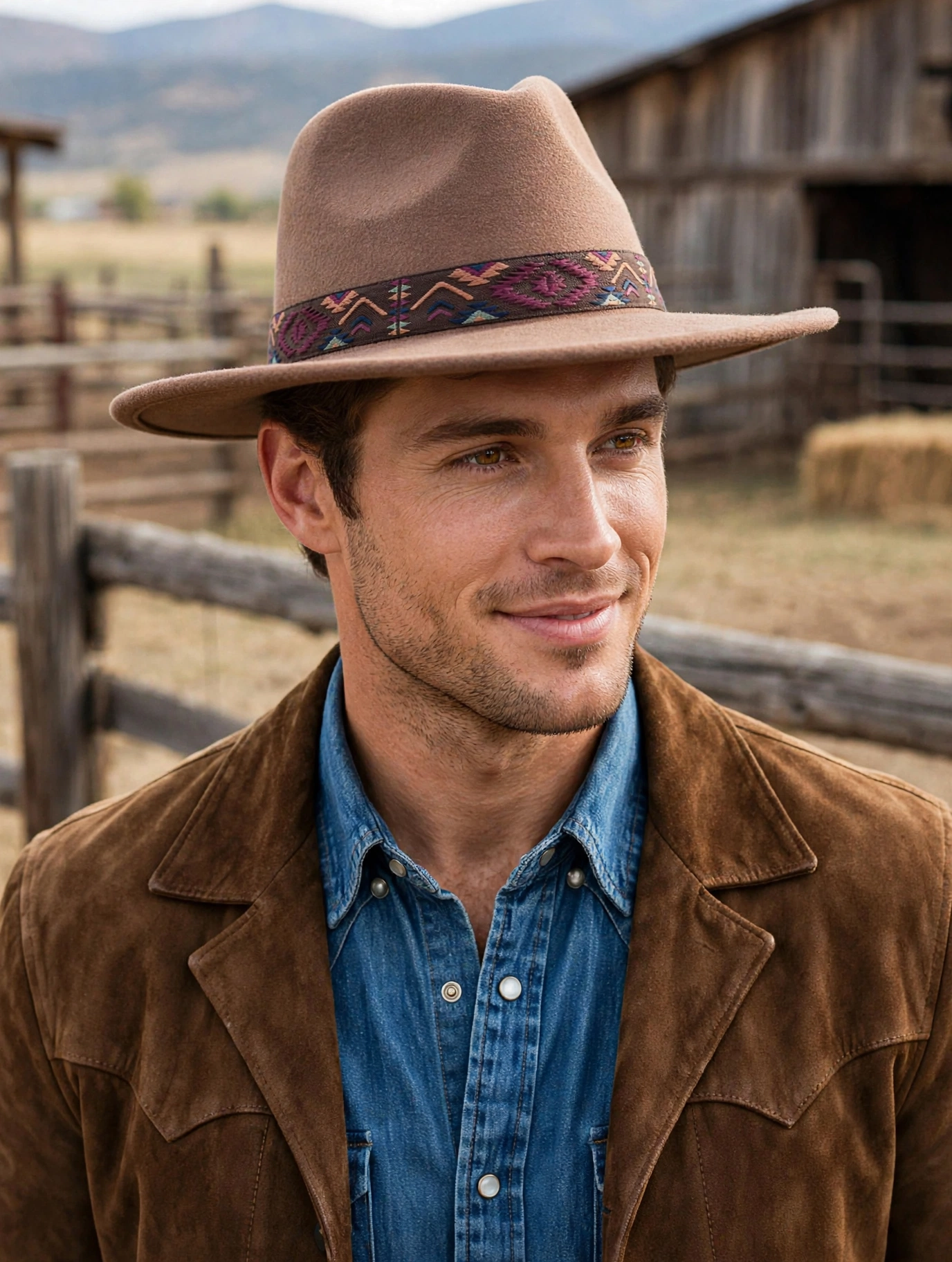 BOHO FEDORA "ARIZONA" - Premium Filzhut mit Azteken-Band – Bild 6
