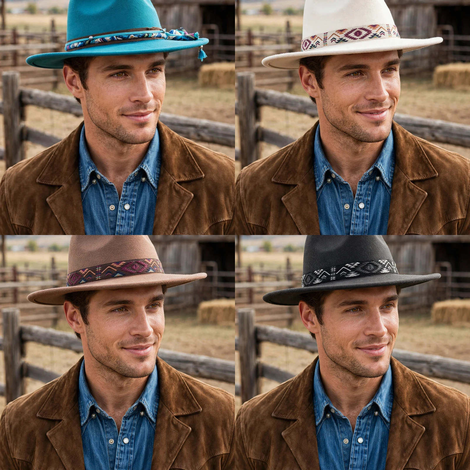 BOHO FEDORA "ARIZONA" - Premium Filzhut mit Azteken-Band – Bild 10